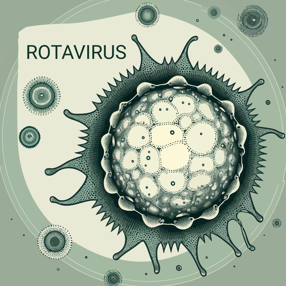 artist rendering of a microscopic rotavirus vector