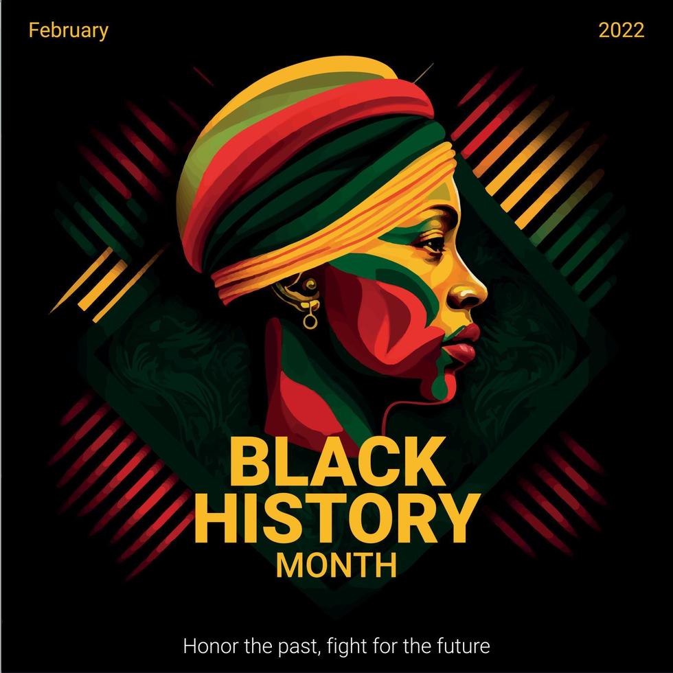 black history month in pan african colors 3d modeling face later vectorized vector