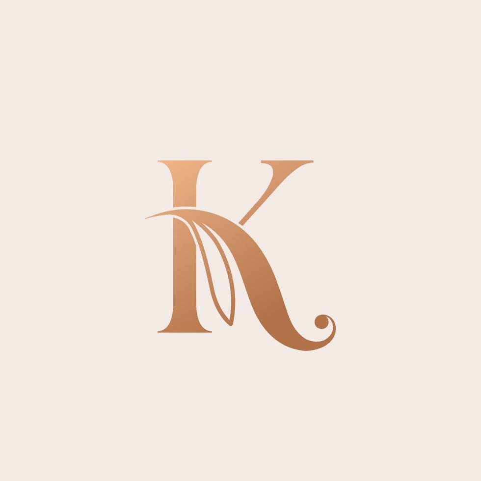 natural massage beauty logo template letter K vector