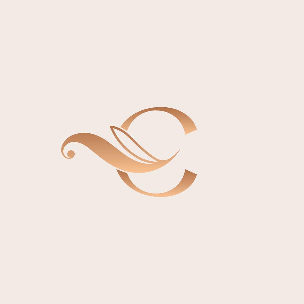 natural massage beauty logo template letter C vector