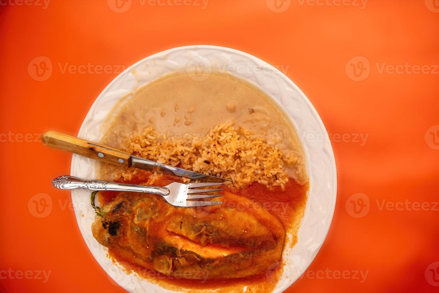 Chile relleno with cheese, mexican food photo