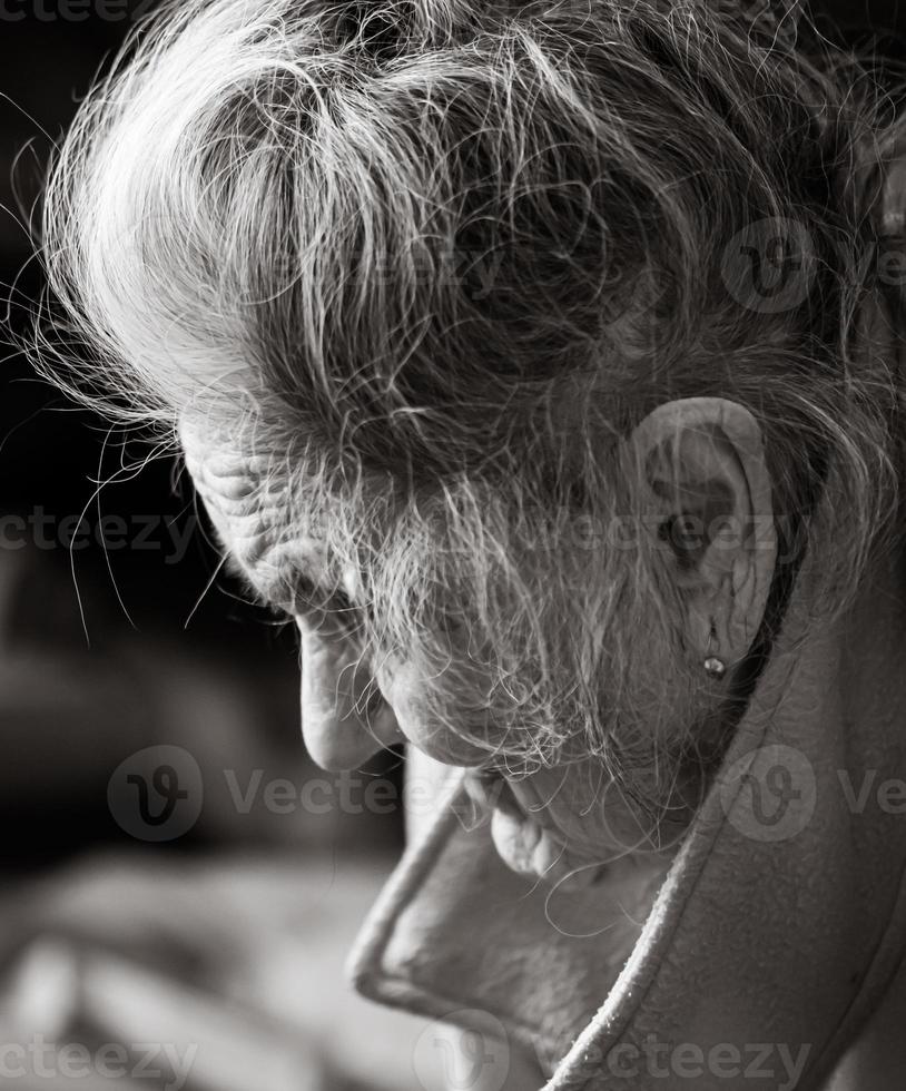 very old tired woman photo