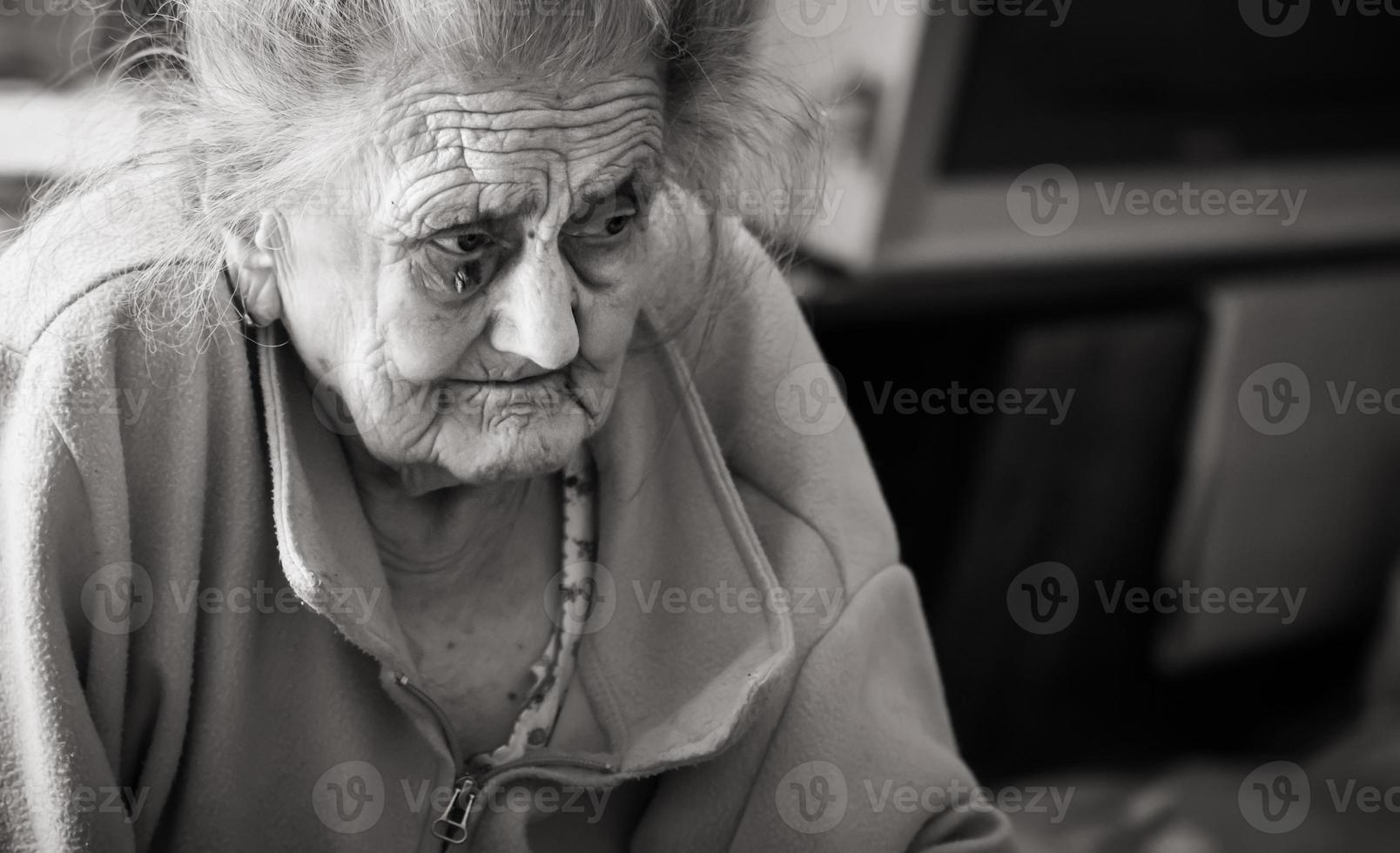 very old tired woman photo
