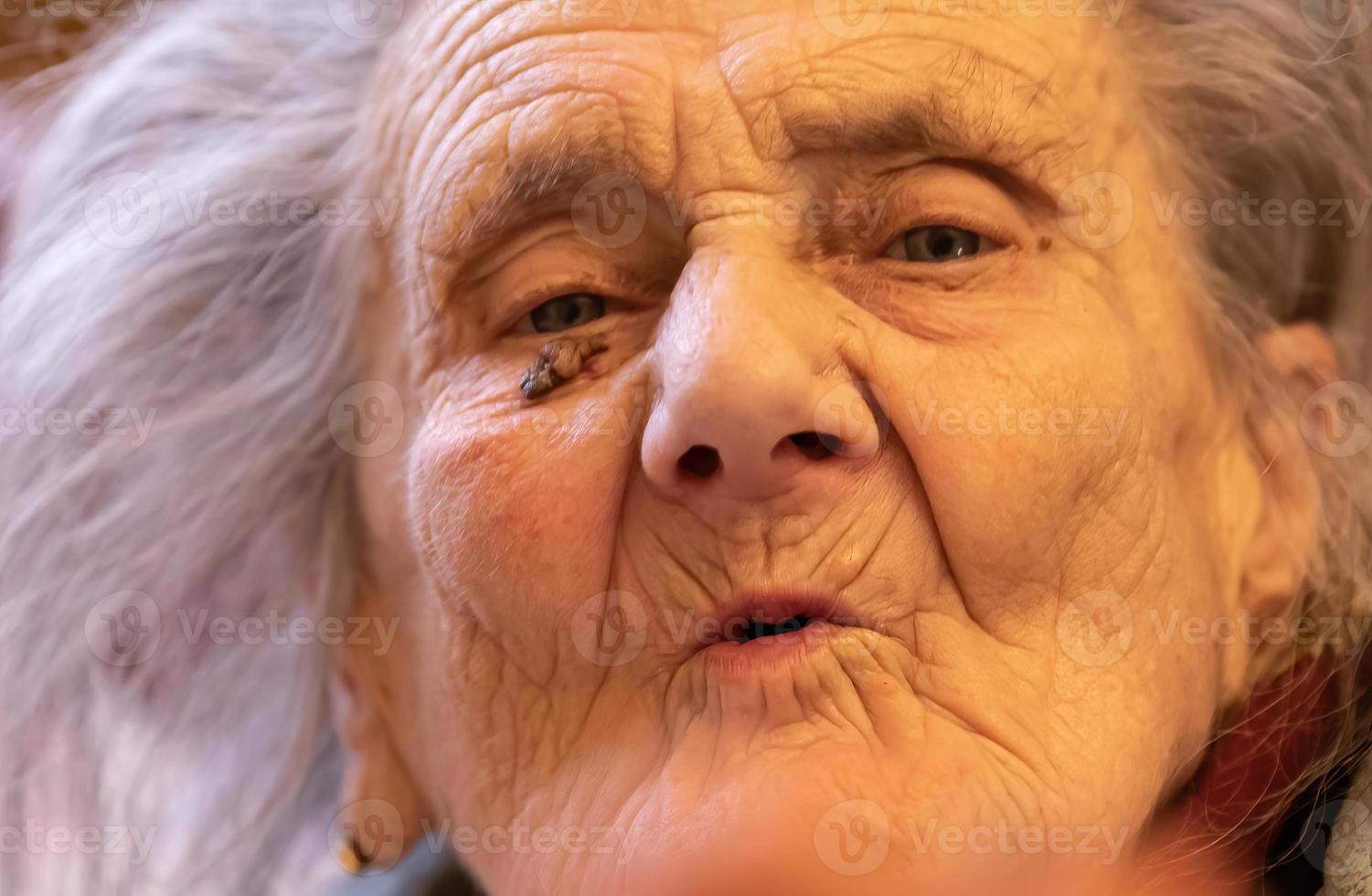 Very old tired woman photo