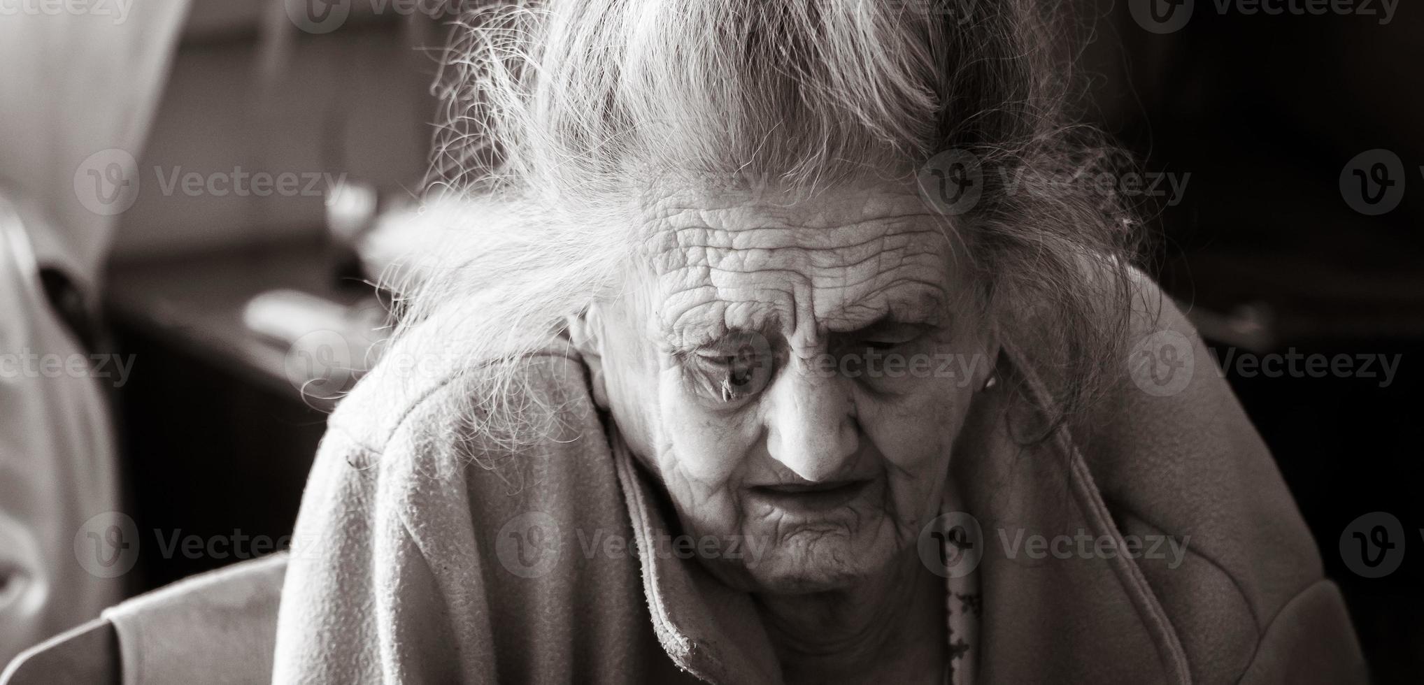 very old tired woman photo