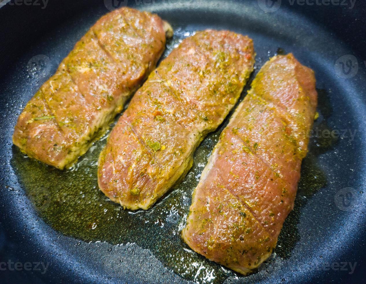 Rosemary lamb filet with healthy vegetables photo