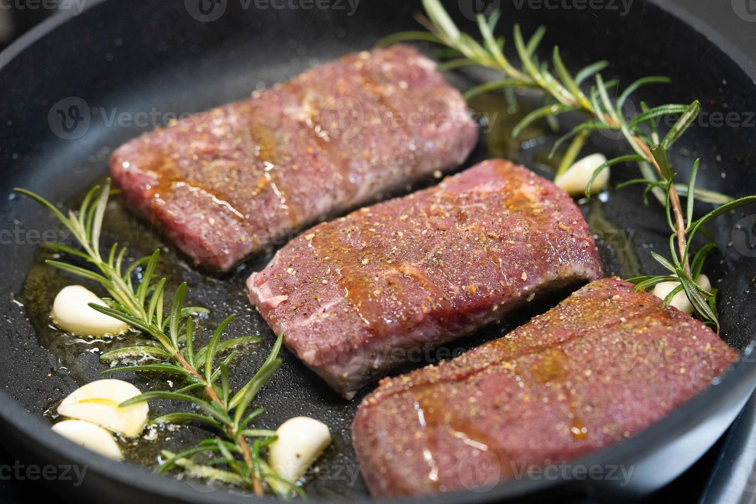 Rosemary lamb filet with healthy vegetables photo