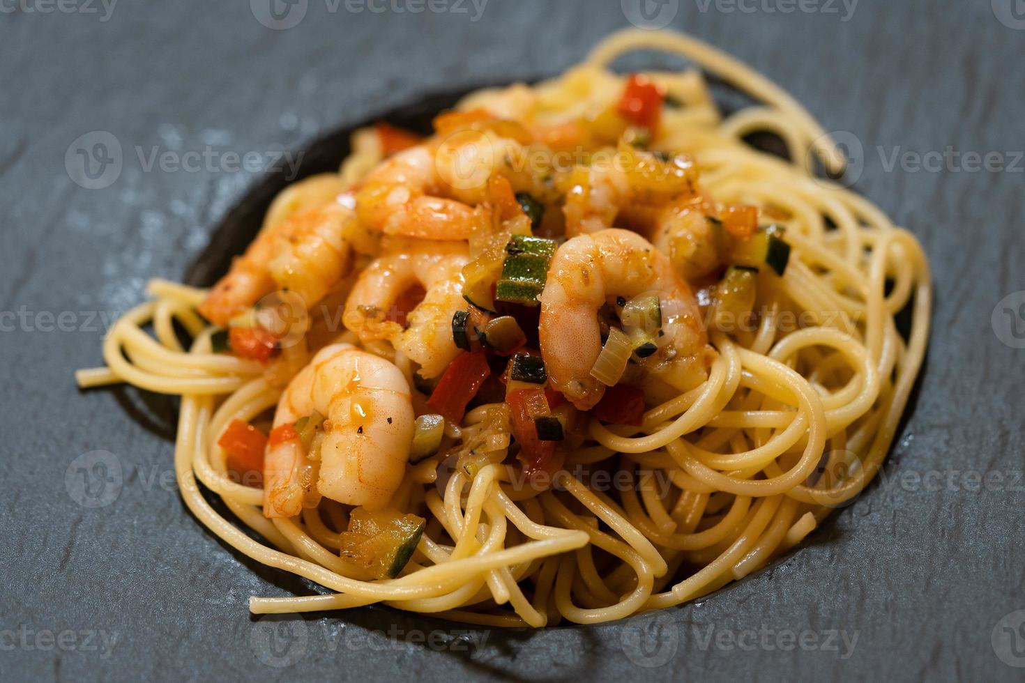 Spaghetti alla busara pasta with shrimps an Italien specialty 17380639