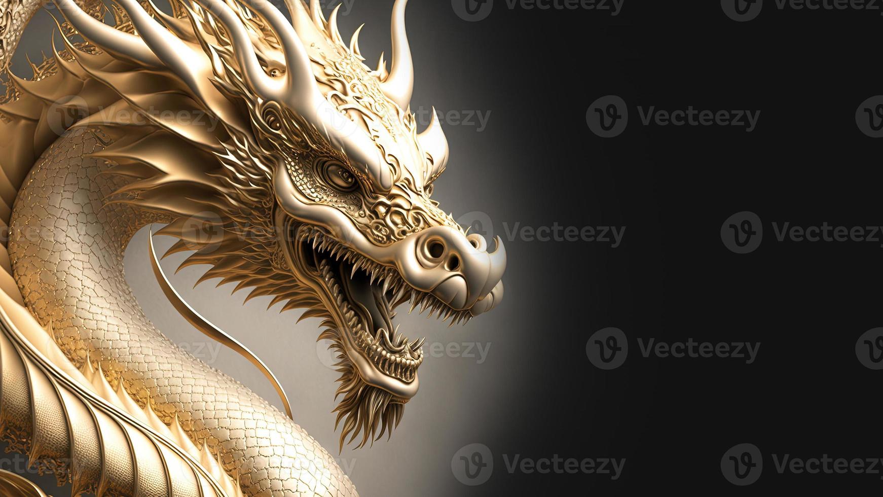 Happy chinese new year background realistic dragon character photo