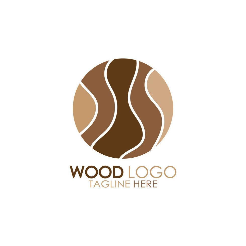 wood logo template icon illustration design vector, used for wood factories, wood plantations, log processing, wood furniture, wood warehouses with a modern minimalist concept vector