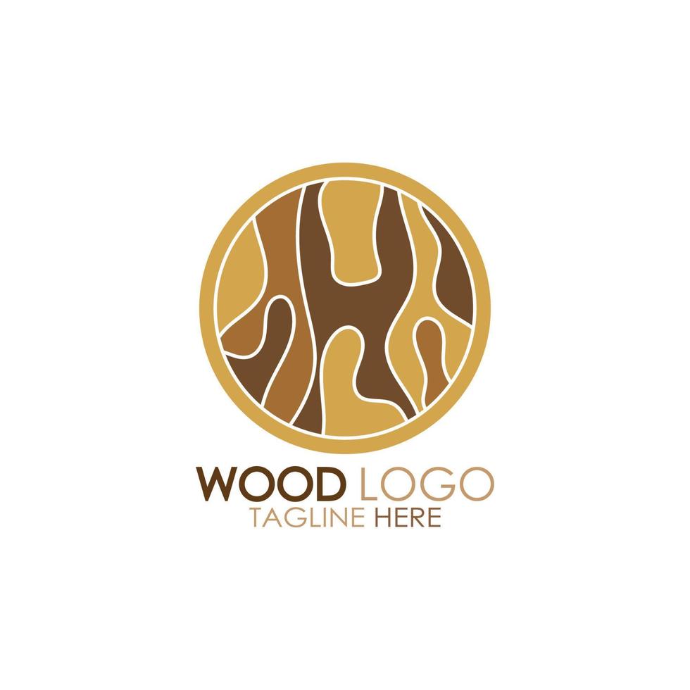 wood logo template icon illustration design vector, used for wood factories, wood plantations, log processing, wood furniture, wood warehouses with a modern minimalist concept vector