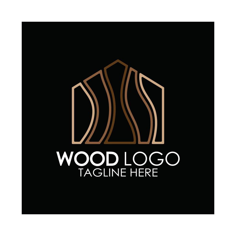 wood logo template icon illustration design vector, used for wood factories, wood plantations, log processing, wood furniture, wood warehouses with a modern minimalist concept vector