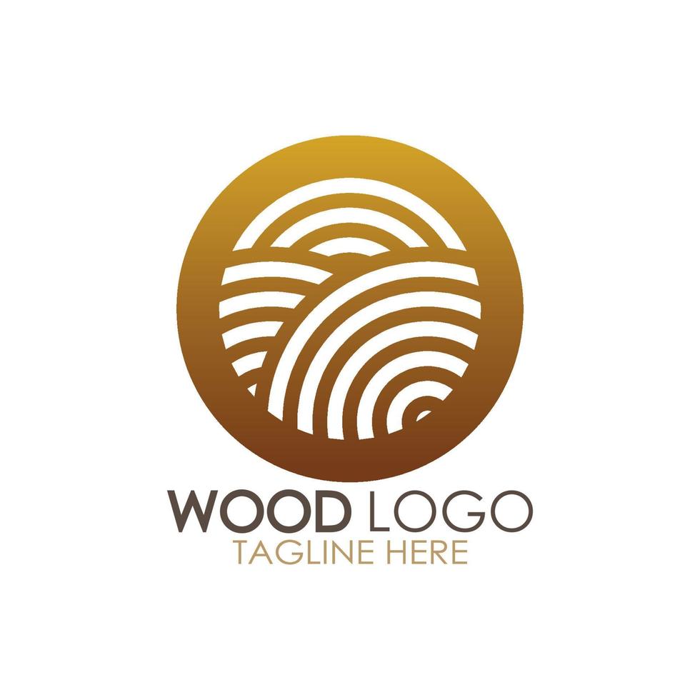 wood logo template icon illustration design vector, used for wood factories, wood plantations, log processing, wood furniture, wood warehouses with a modern minimalist concept vector