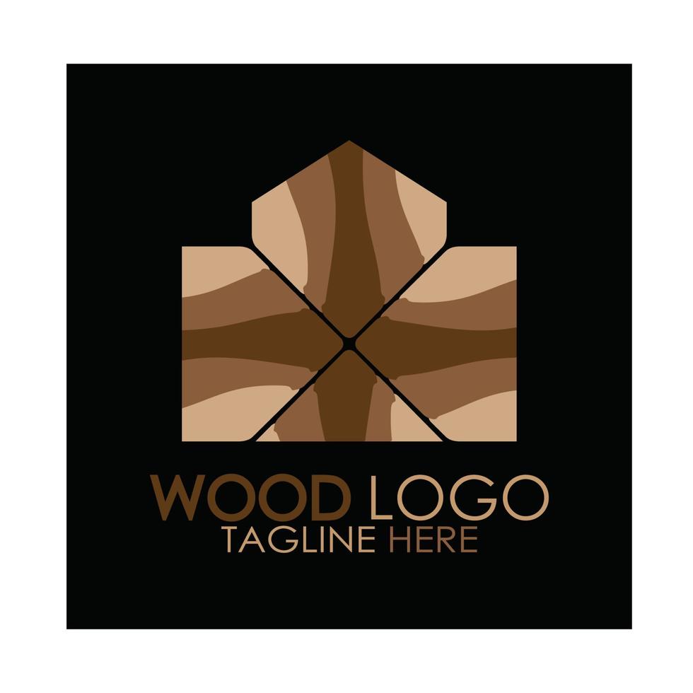 wood logo template icon illustration design vector, used for wood factories, wood plantations, log processing, wood furniture, wood warehouses with a modern minimalist concept vector