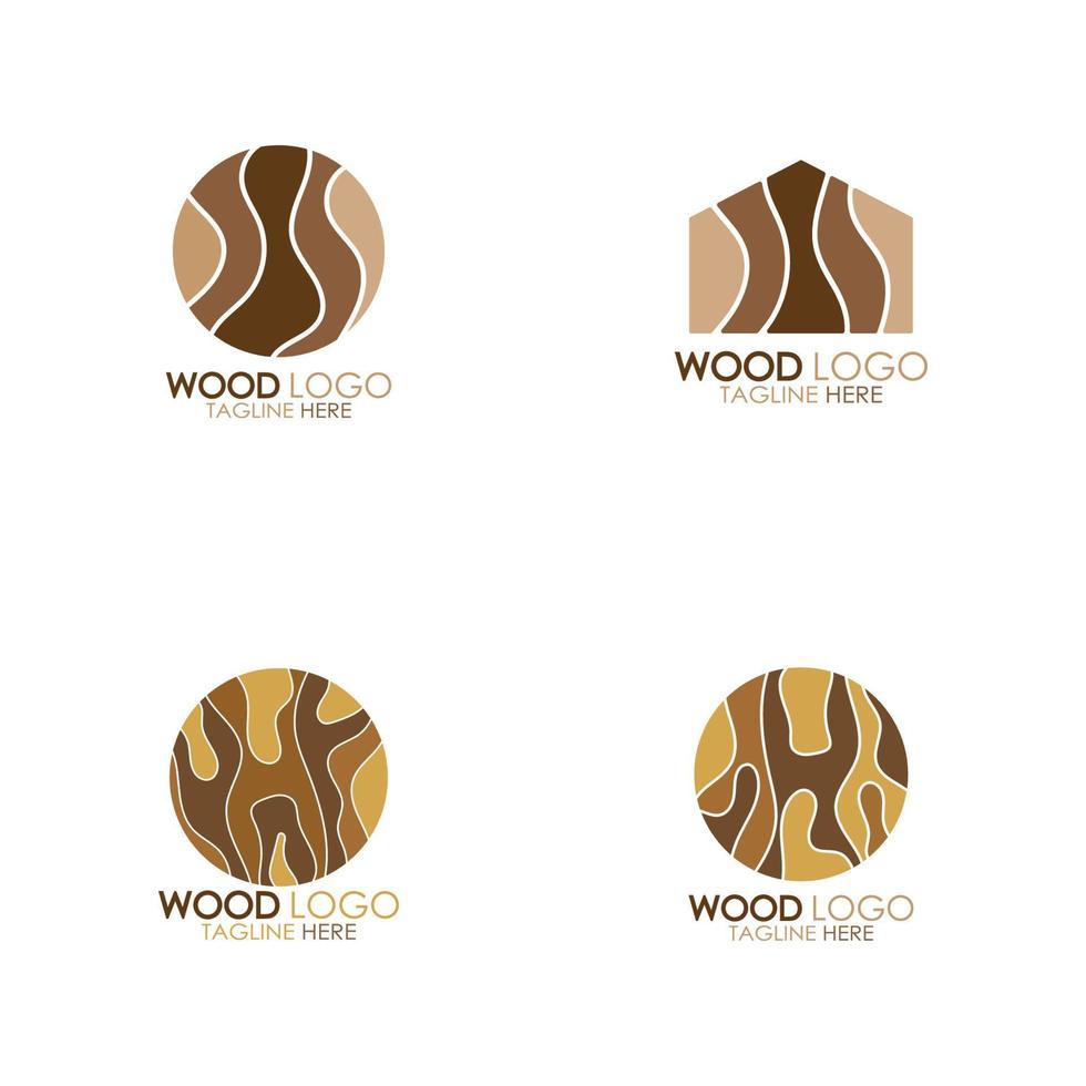 wood logo template icon illustration design vector, used for wood factories, wood plantations, log processing, wood furniture, wood warehouses with a modern minimalist concept vector