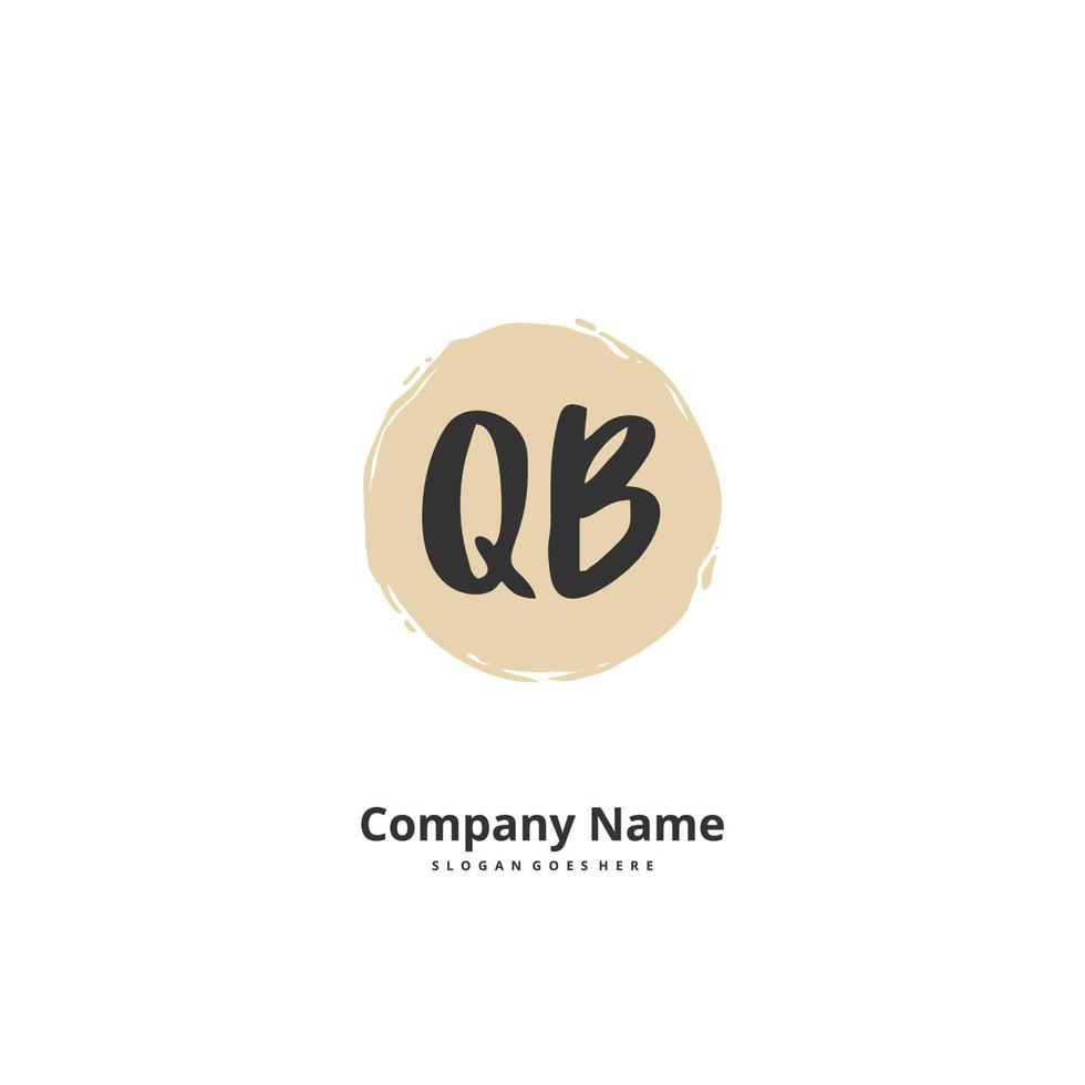 QB Initial handwriting and signature logo design with circle. Beautiful design handwritten logo for fashion, team, wedding, luxury logo. vector