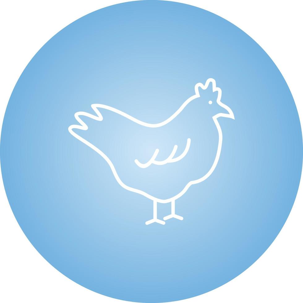 Beautiful Chicken Line Vector Icon