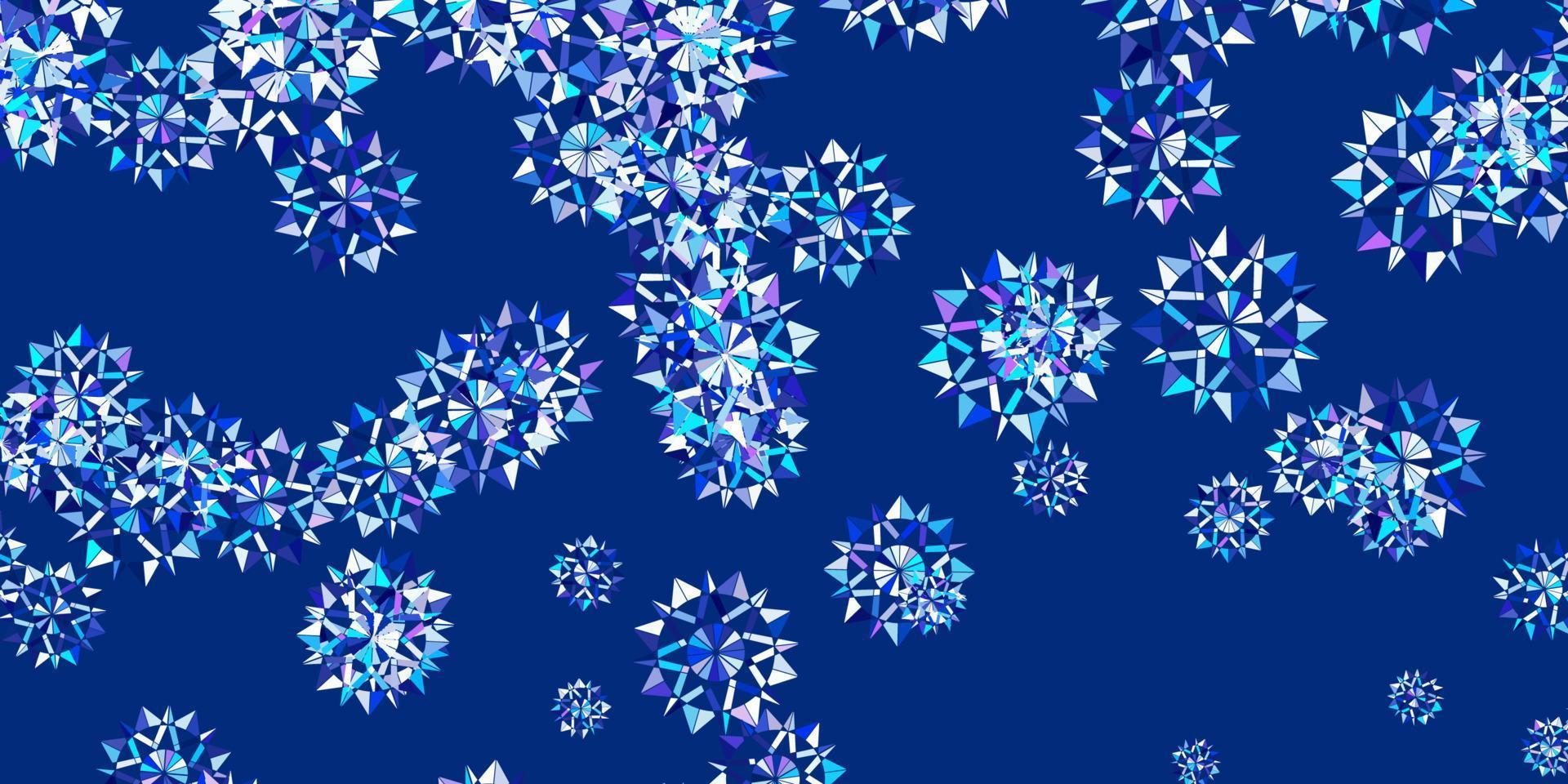 Light pink, blue vector template with ice snowflakes.