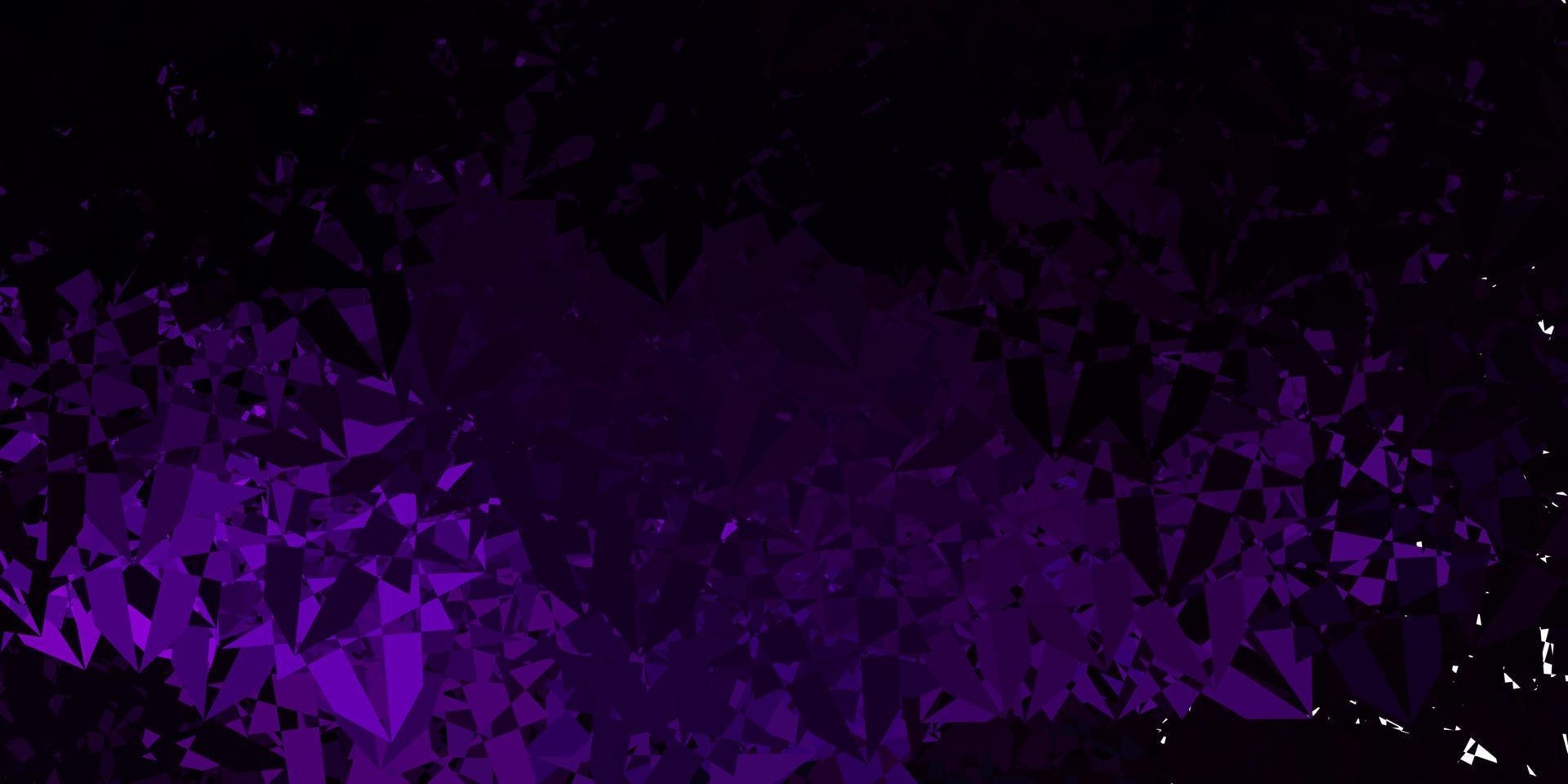 Dark Pink vector background with triangles.