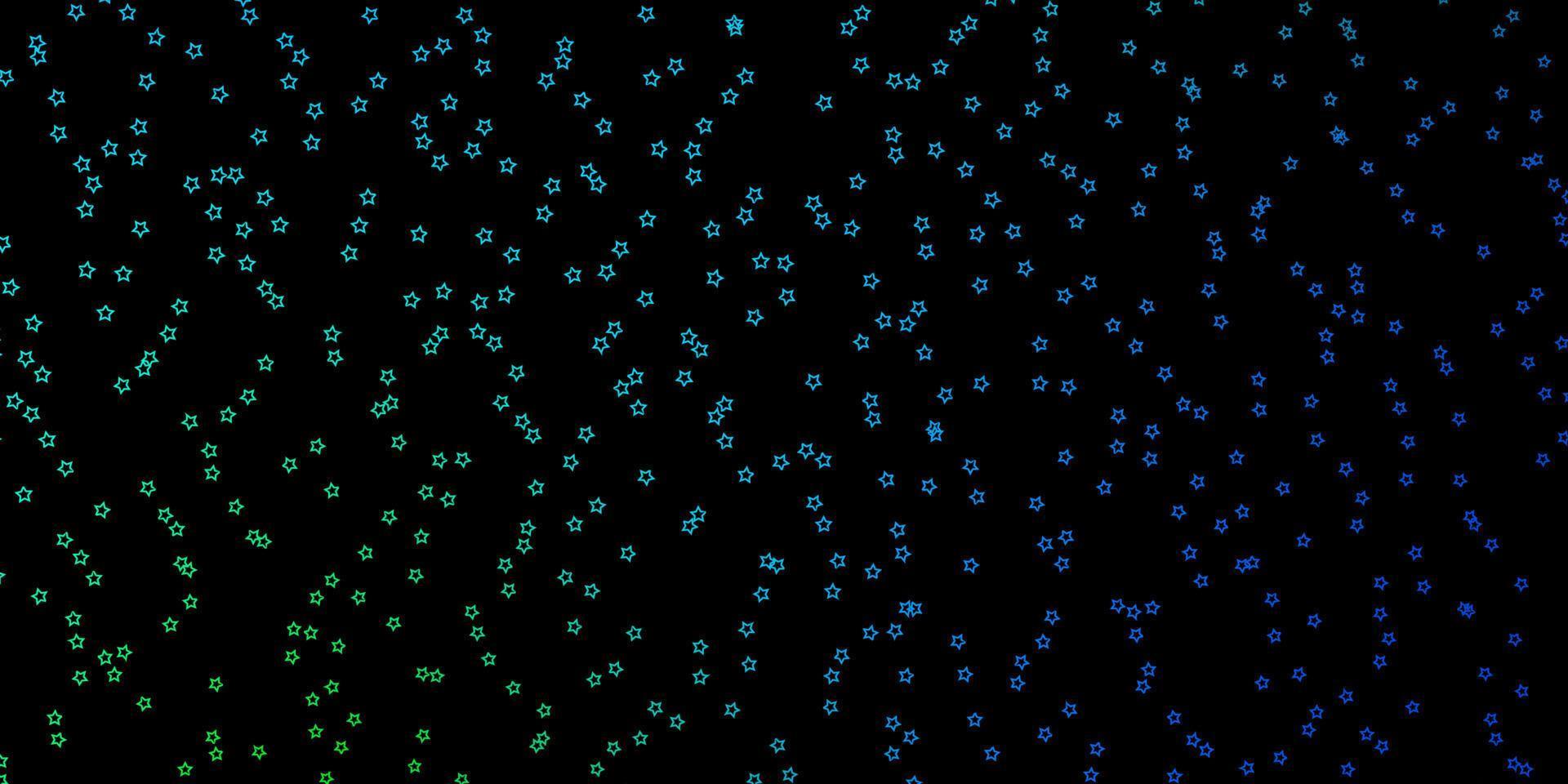 textura de vector azul oscuro, verde con hermosas estrellas.
