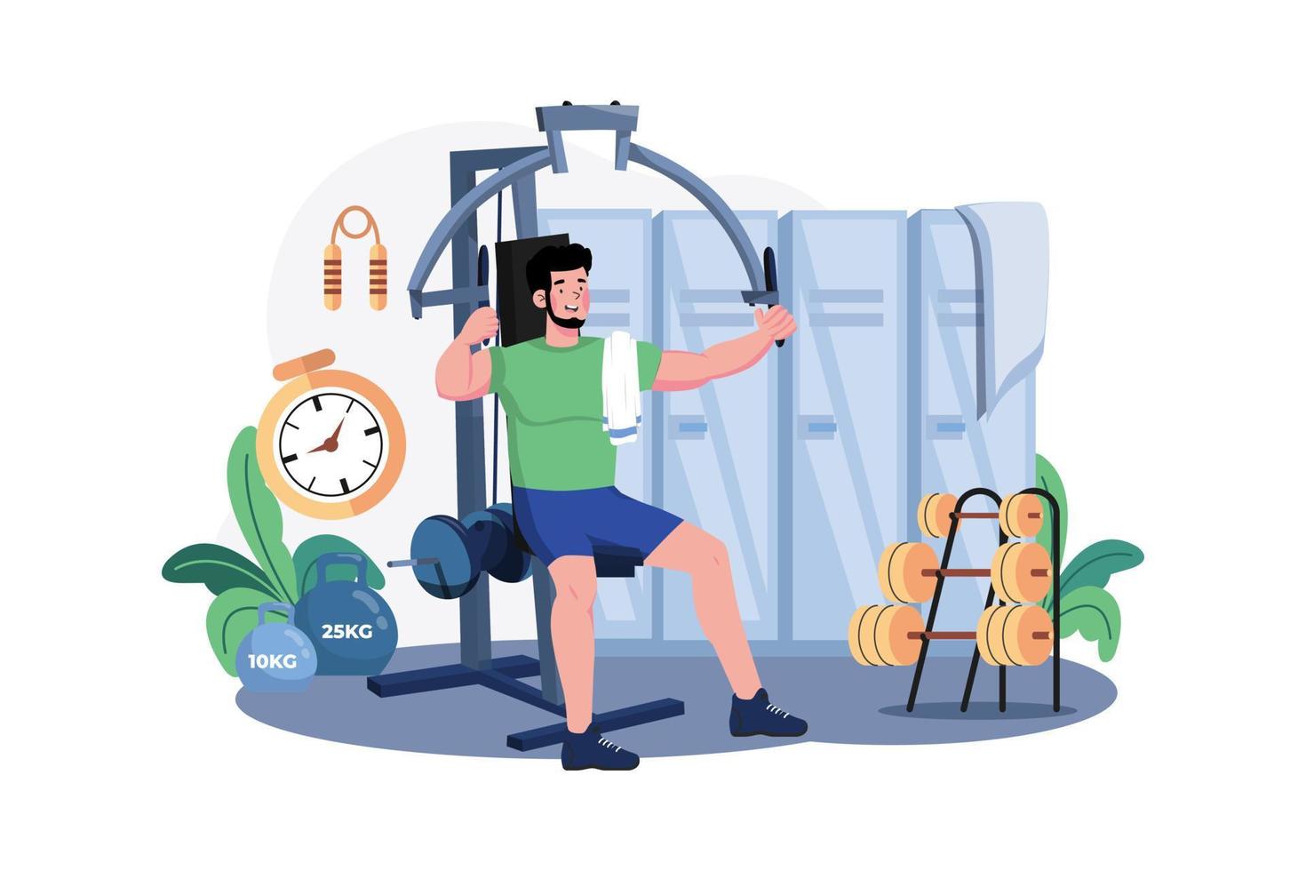 Athlete On Sports Apparatus Illustration concept on white background vector