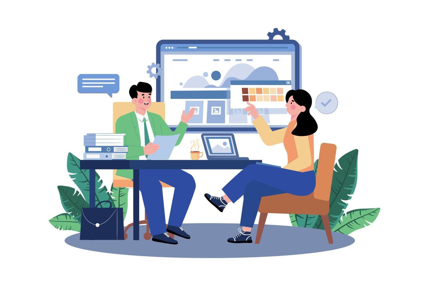 Design Consultant Illustration concept on white background vector
