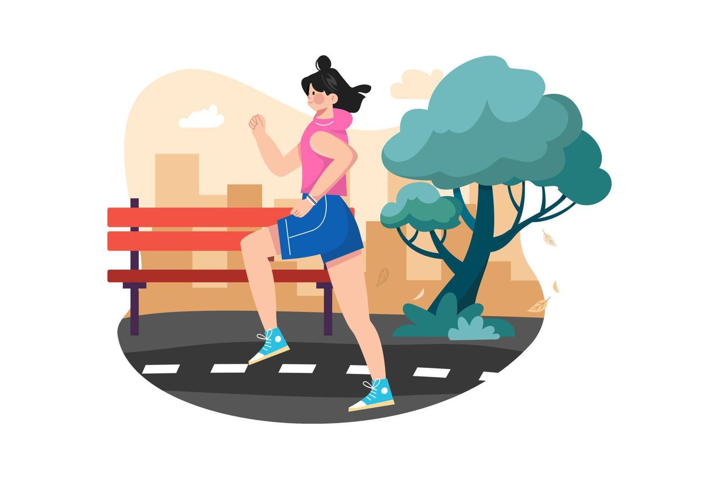 Go Jogging In The Park Illustration concept on white background vector