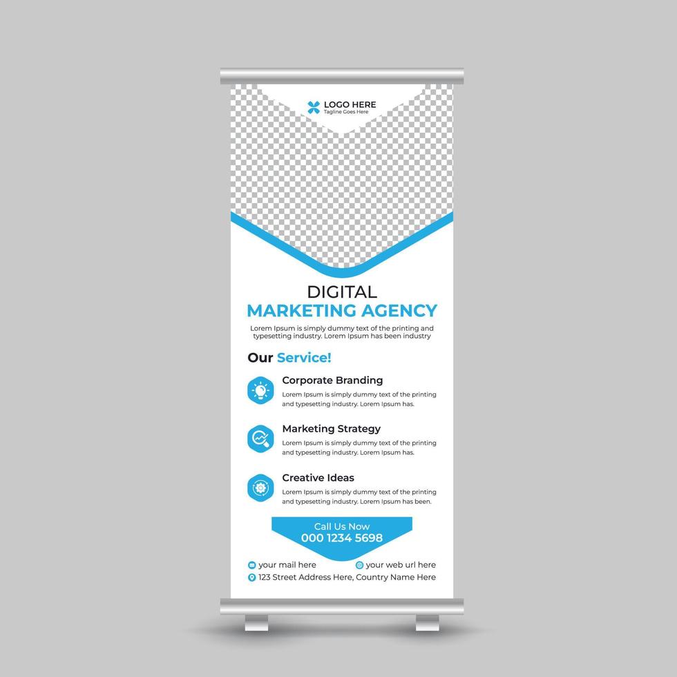 Professional corporate creative modern stylish business marketing roll up banner design template Free Vector