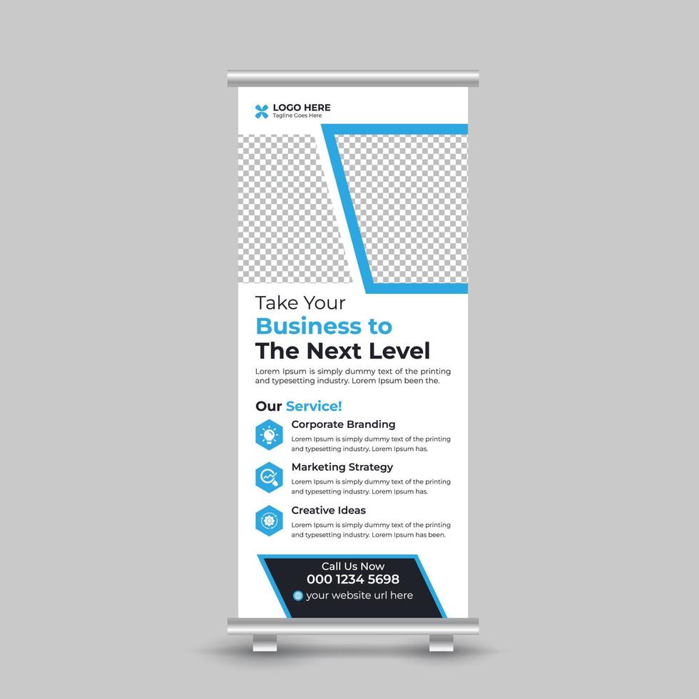 Professional Corporate Modern Clean Business Roll Up Banner Signage Standee Template Free Vector