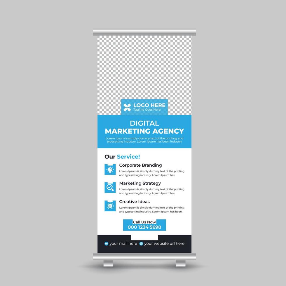 Corporate Business Roll Up,  Standee Banner Design Template Free Vector