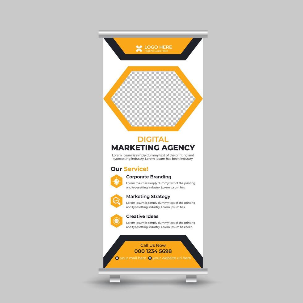 Corporate Roll Up Banner Design Template Free Vector