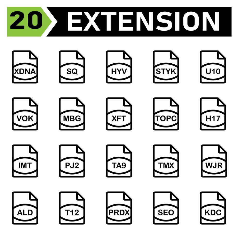 file extension icon include xdna, sq, hyv, styk, u10, vok, mbg, xft, topc, h17, imt, pj2,ta9, tmx, wjr, ald, t12, prdx, seo, kdc, vector