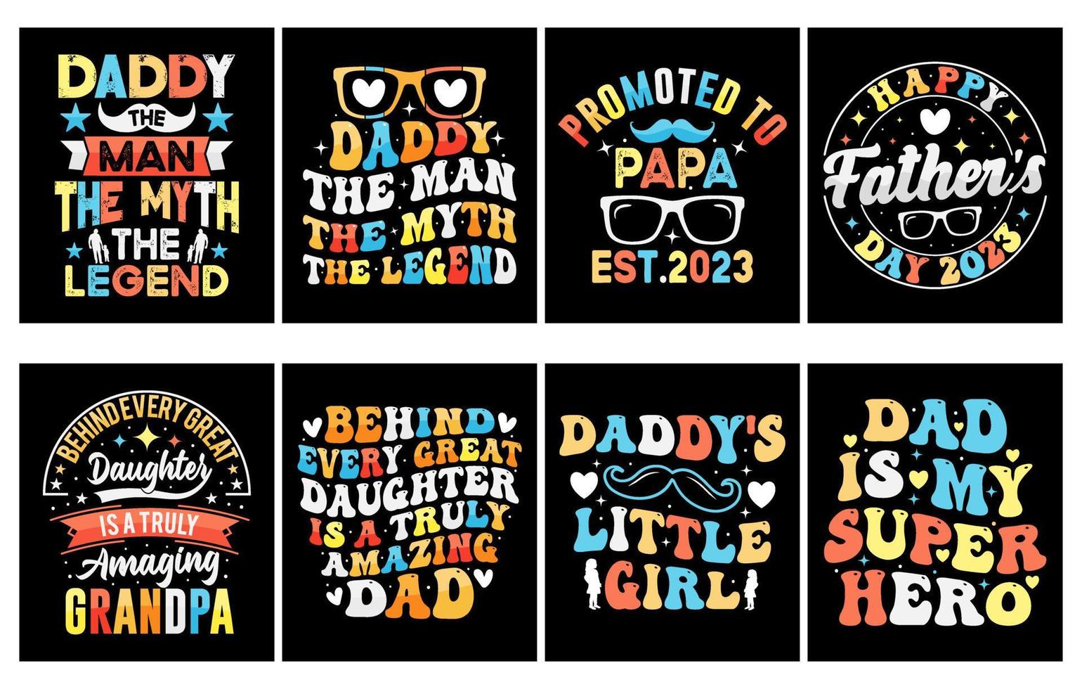 Father's day t shirt design Bundle, dad t shirt design set vector