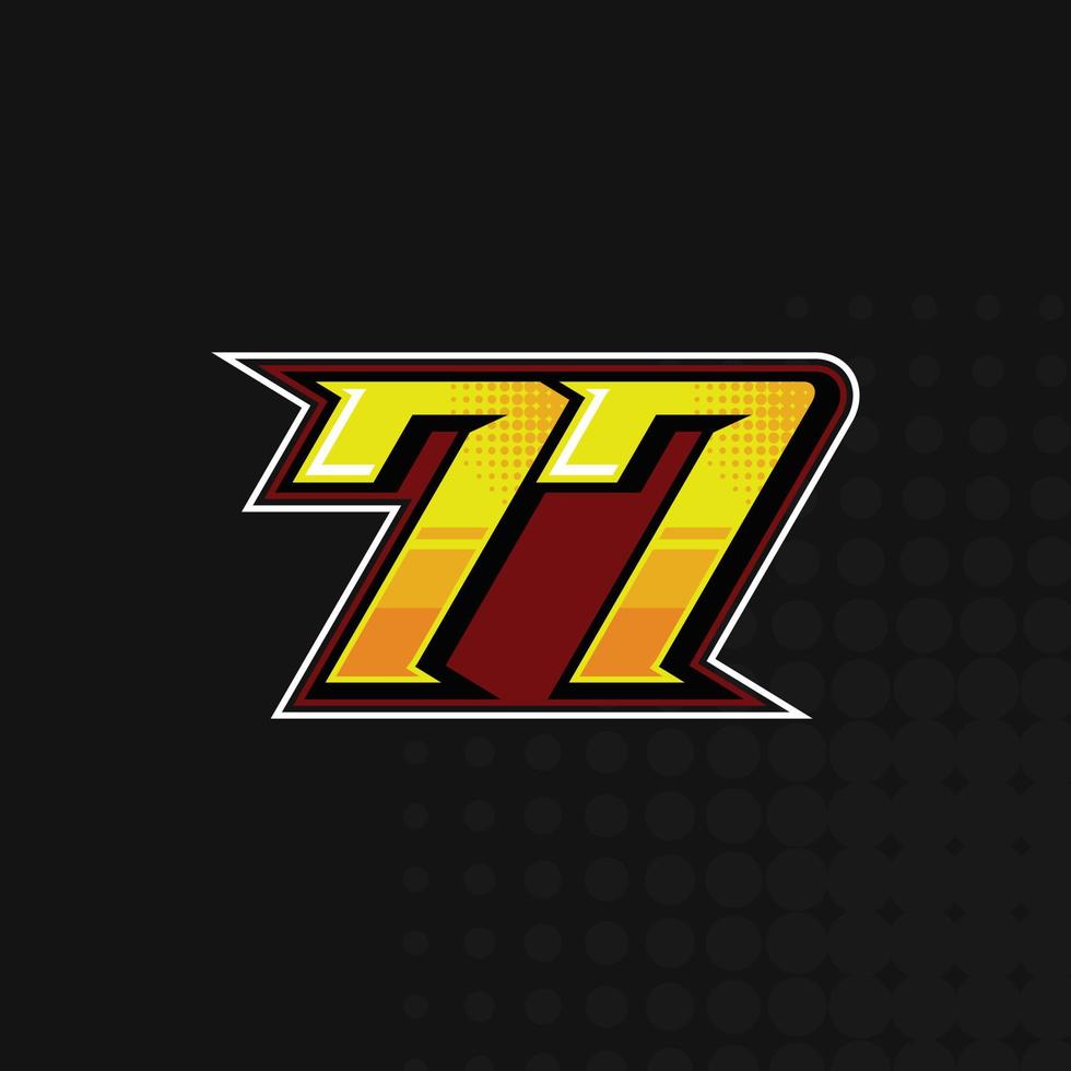 Race Number 77 logo design vector