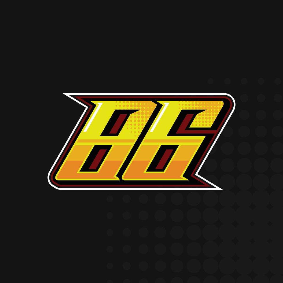 Race Number 86 logo design vector