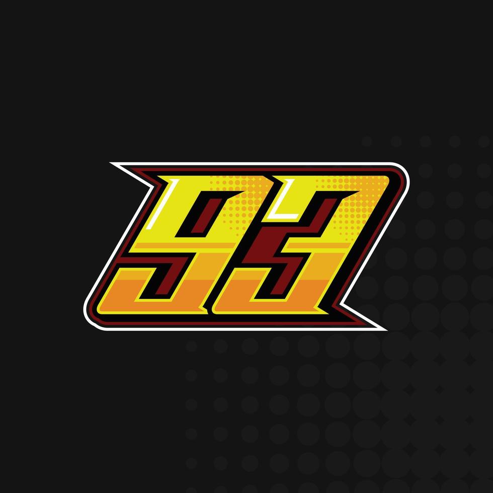 carrera número 93 vector de diseño de logotipo