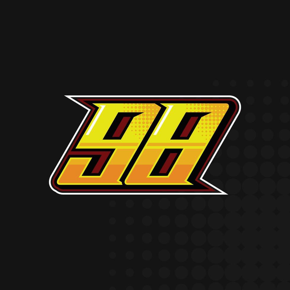 Race Number 98 logo design vector