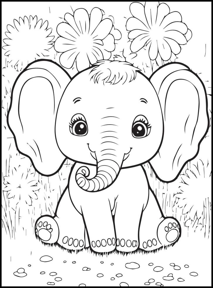 Cute Animals Coloring Pages for kids vector