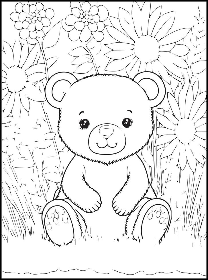 Cute Animals Coloring Pages for kids vector