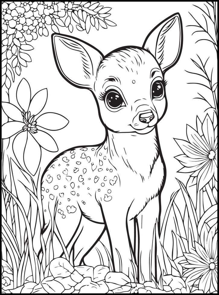 Cute Animals Coloring Pages for kids vector