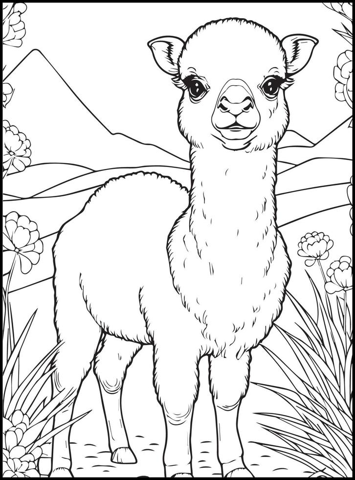 Bonitos dibujos de animales para colorear para niños. vector