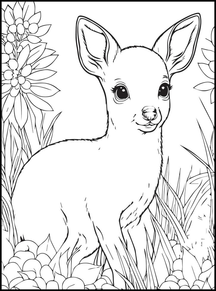 Cute Animals Coloring Pages for kids vector