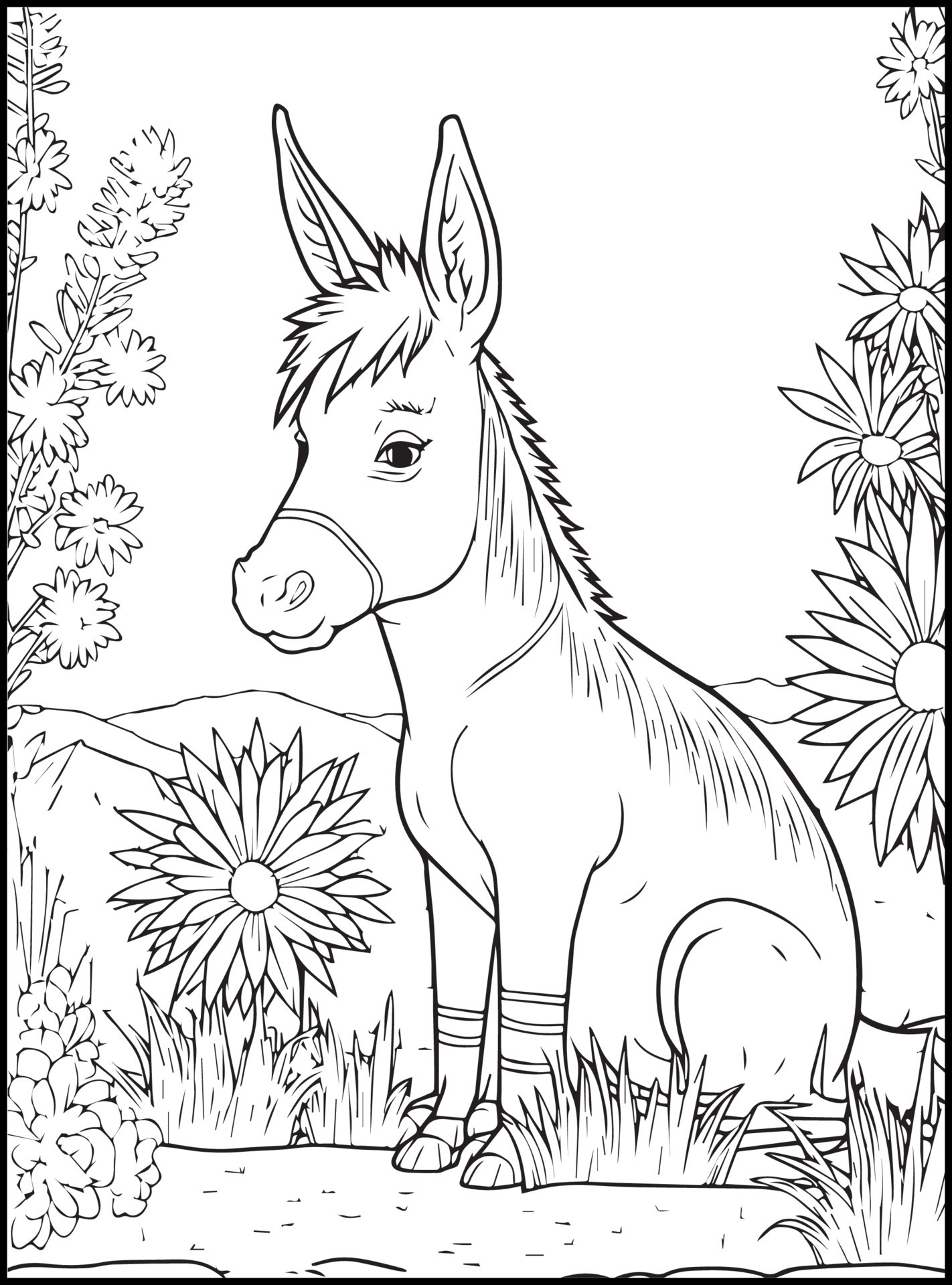 Bonitos dibujos de animales para colorear para niños. 17382442 Vector