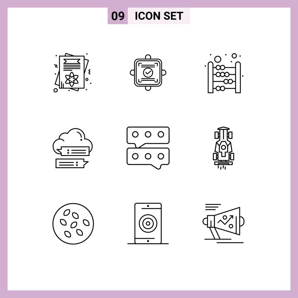 9 Thematic Vector Outlines and Editable Symbols of bubble cloud abacus online chat Editable Vector Design Elements