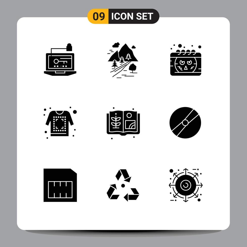 9 Creative Icons Modern Signs and Symbols of sketch printing mountain print halloween Editable Vector Design Elements