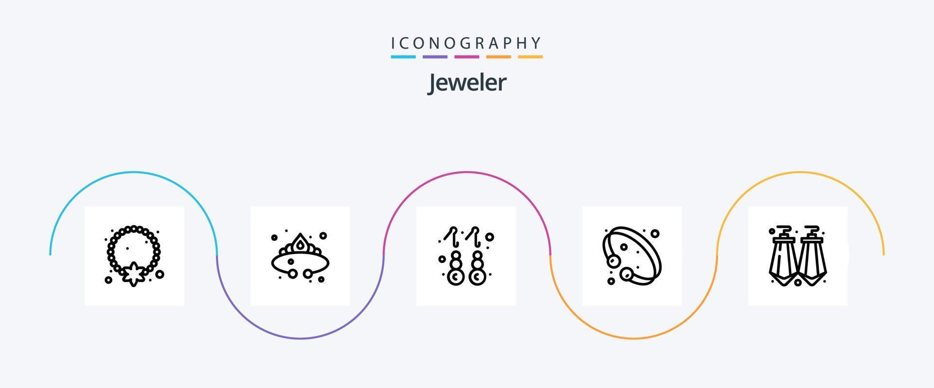 Jewellery Line 5 Icon Pack Including jewelry. fashion. jewelry. bangle. gold vector