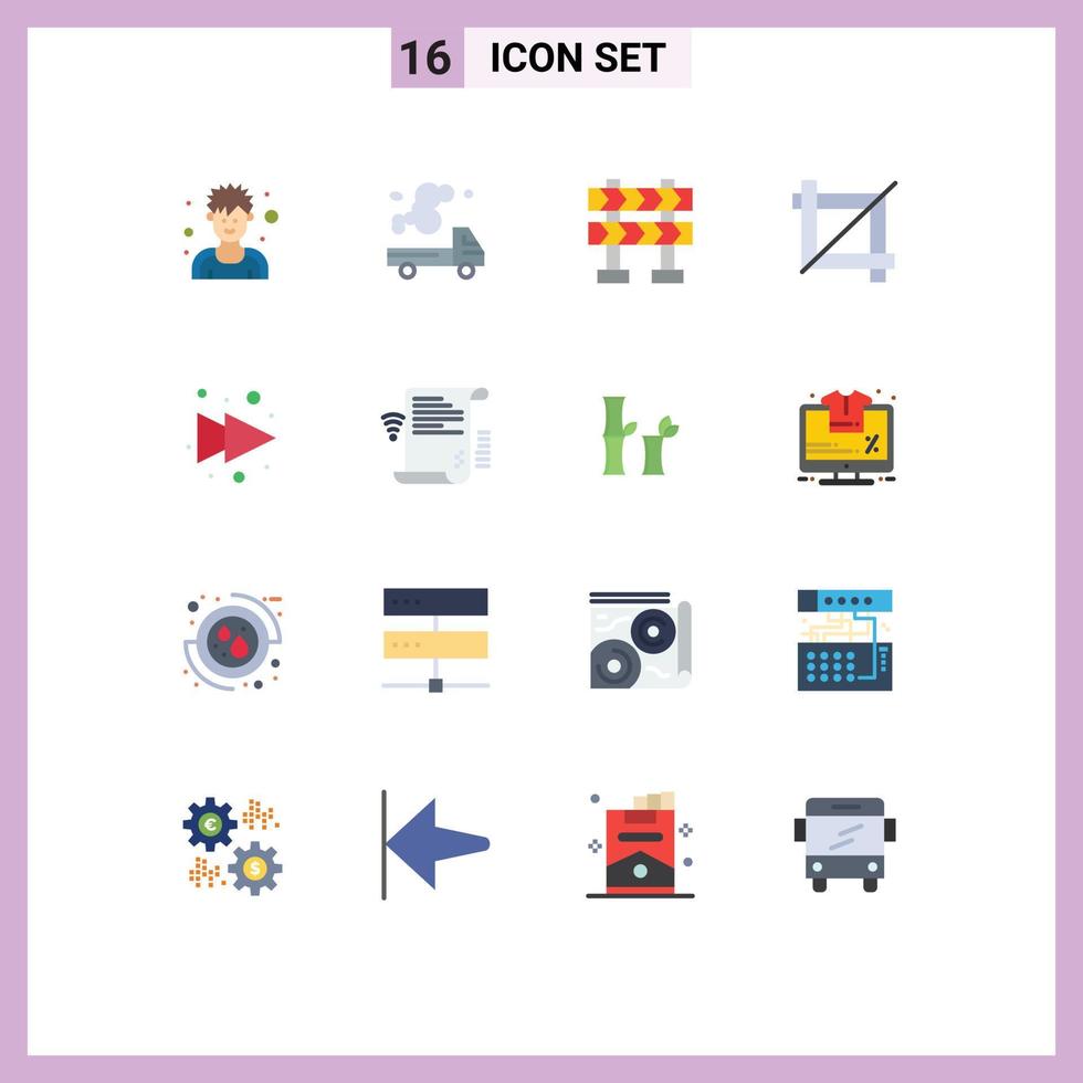 Universal Icon Symbols Group of 16 Modern Flat Colors of right arrow pollution graphic crop Editable Pack of Creative Vector Design Elements