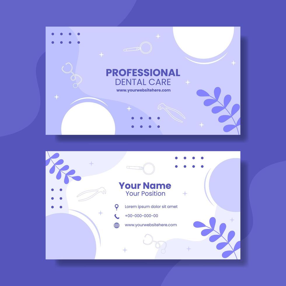 Dental Care and Clinic Card Horizontal Flat Cartoon Hand Drawn Templates Illustration vector