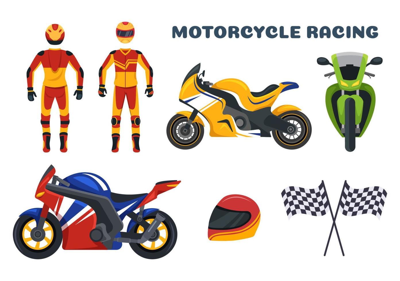 Motorcycle Racing Championship on the Racetrack Illustration with Racer Riding Motor for Landing Page in Flat Cartoon Hand Drawn Templates vector