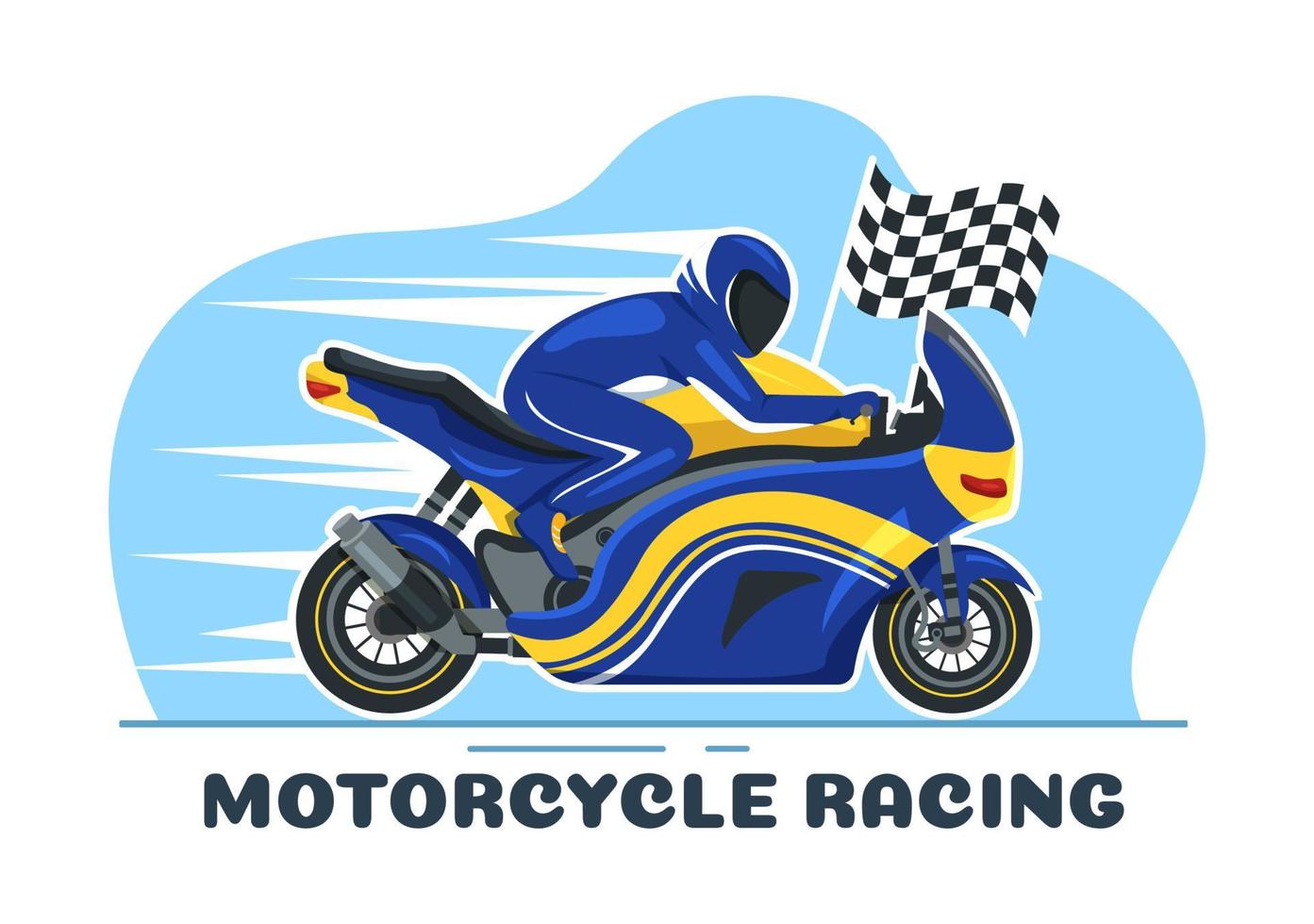 Motorcycle Racing Championship on the Racetrack Illustration with Racer Riding Motor for Landing Page in Flat Cartoon Hand Drawn Templates vector